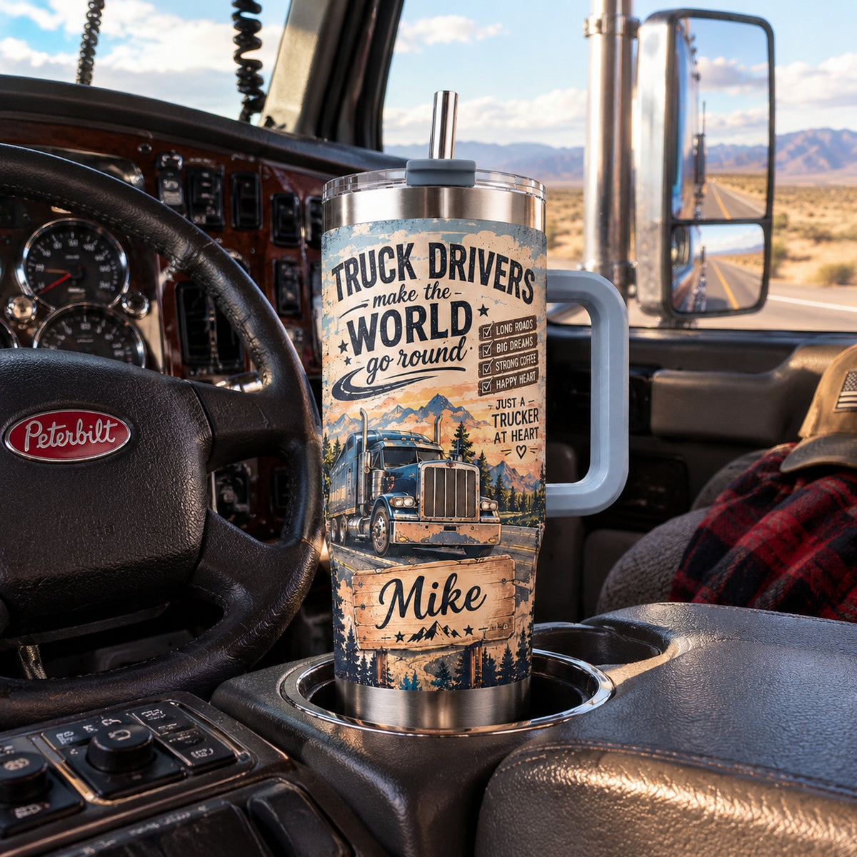 🚛☕Personalized Truck Driver Tumbler – A Custom Gift for the Road Warrior