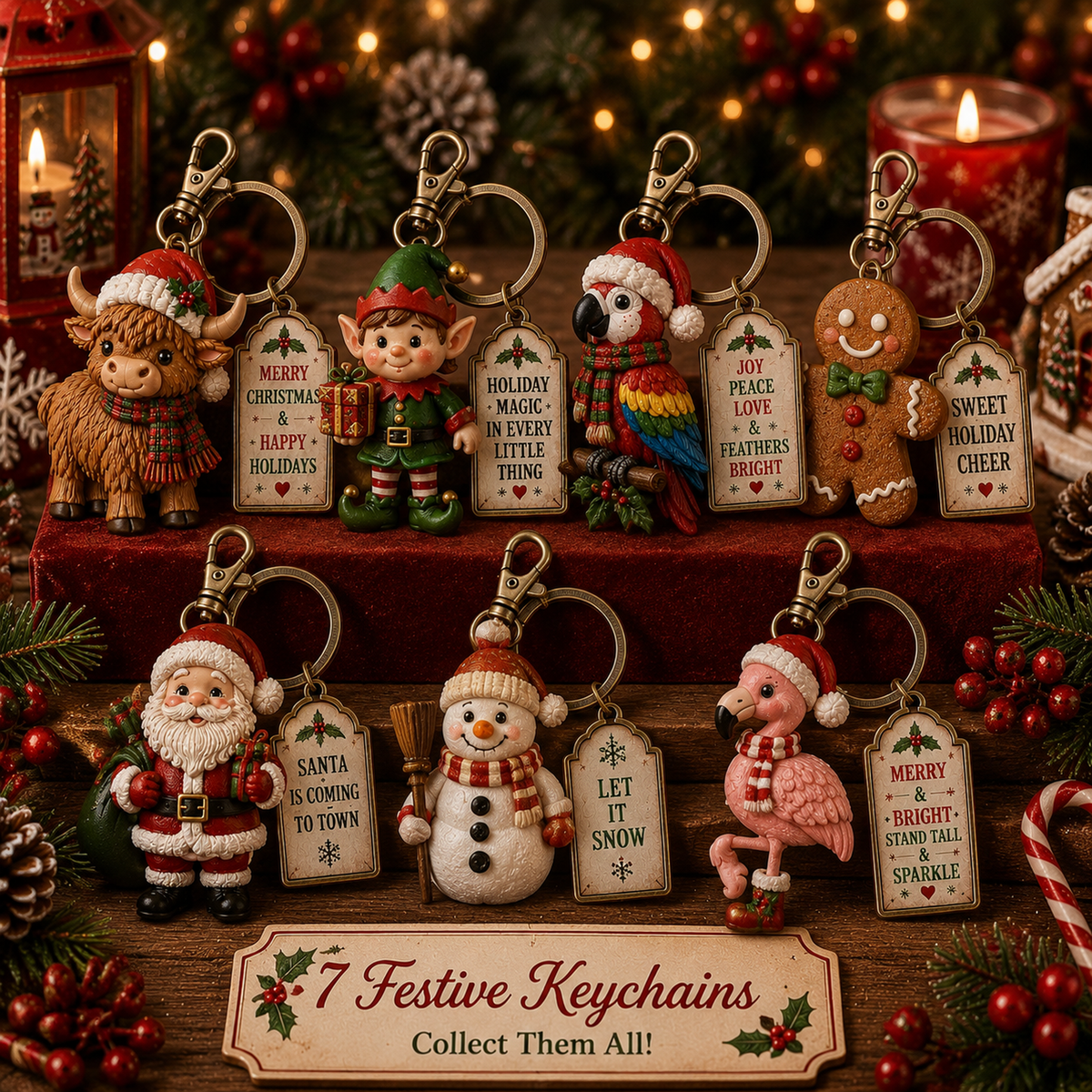 🎄 2026 Christmas Character Keychain Gift Box
