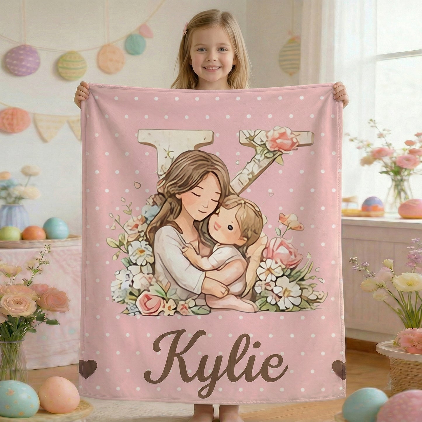 Personalized Mother & Child Alphabet Blanket – A Cozy, Custom Gift for Baby’s First Moments