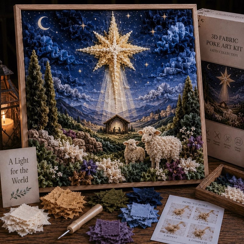 ✝️ 3D Christian Fabric Poke Art Kit – A little faith, one beautiful fabric fold at a time 🙏✨