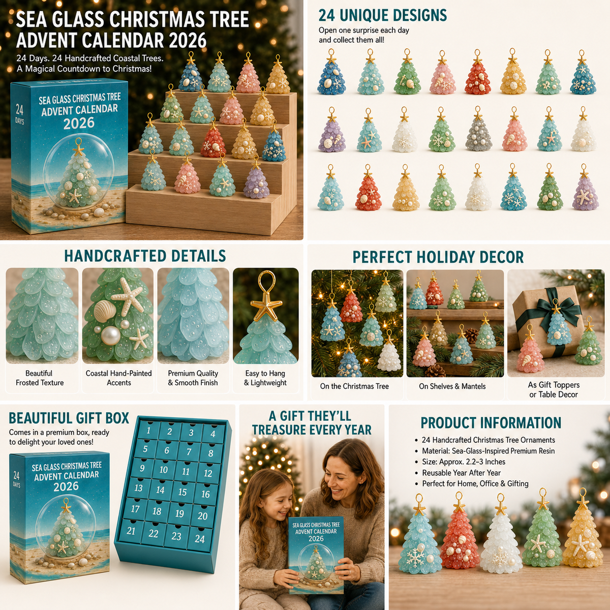 🌊🎄 Sea Glass Christmas Tree Advent Calendar 2026