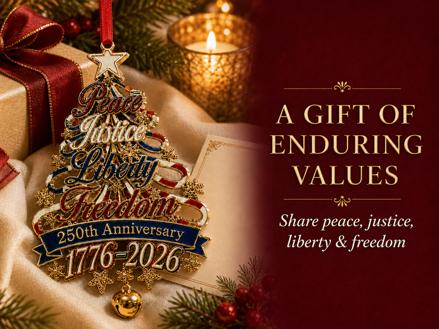 πβ¨ 250th Anniversary Patriotic Christmas Tree Ornament