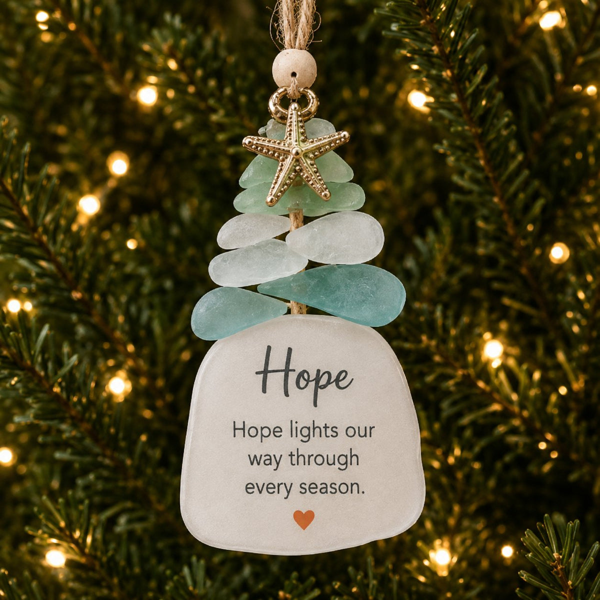 🌊Ocean Blessings Sea Glass Christmas Ornaments