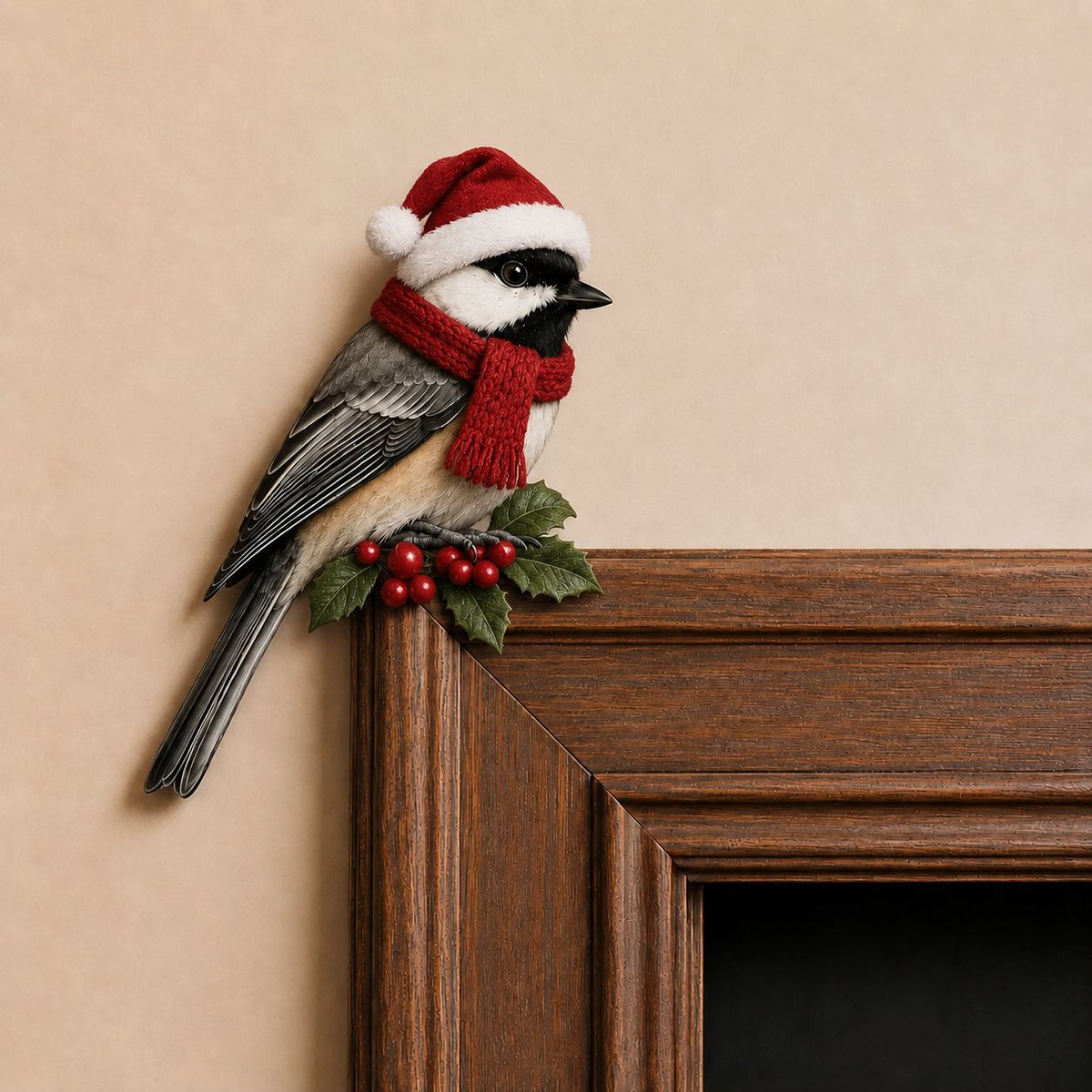 Christmas Bird Peekaboo Door Frame Corner Decor