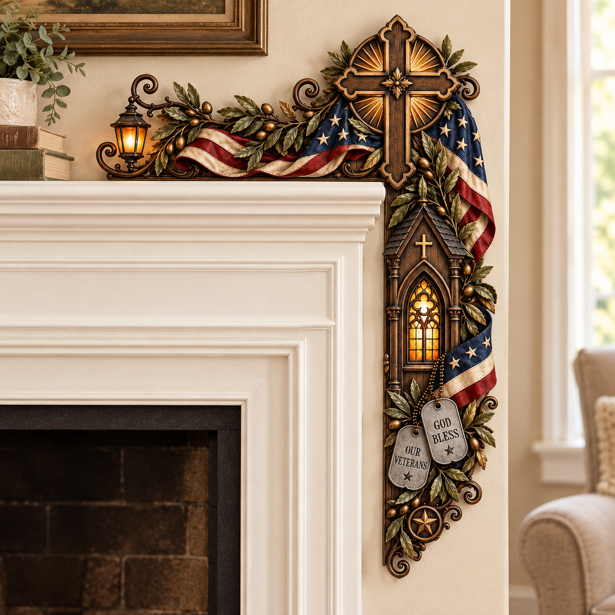 🇺🇸 Patriotic Veteran Memorial Door Topper