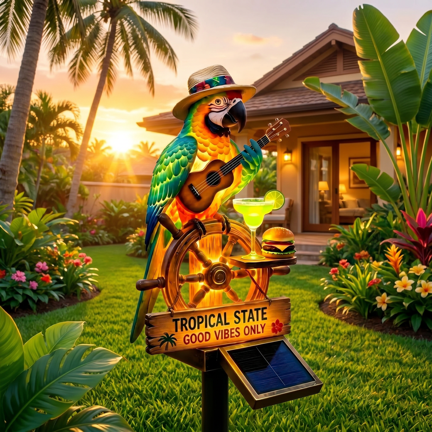 š“ "Tropical State of Mind" Solar-Powered Parrot Light ā Your 24/7 Vacation Mode, Activated š