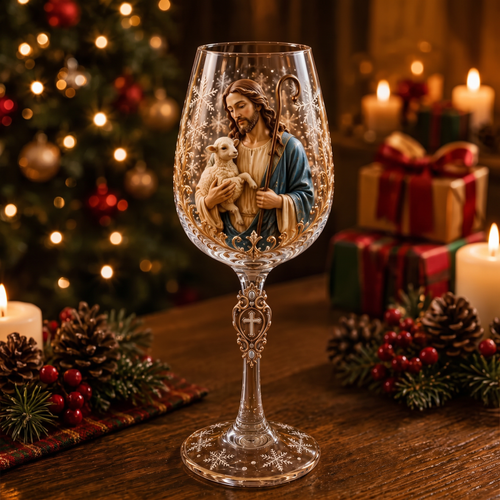🎅 2026 Christmas Gift 50% Off – Faith & Grace 3D Christian Wine Glass Set