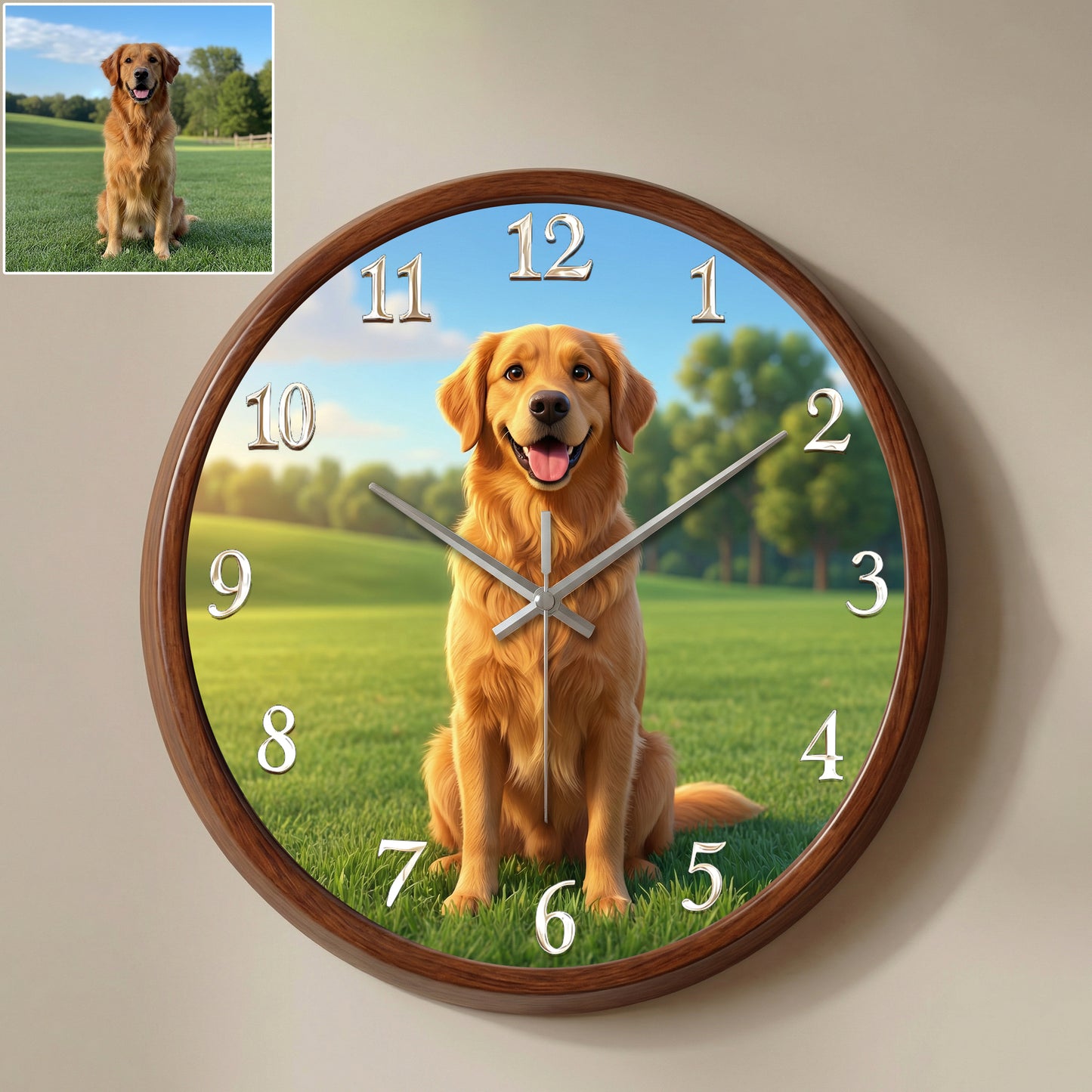 Pixar-Style Personalized Photo Clock - Gift For Family, Couple, Wife, Husband, Boyfriend, Girlfriend, Pet