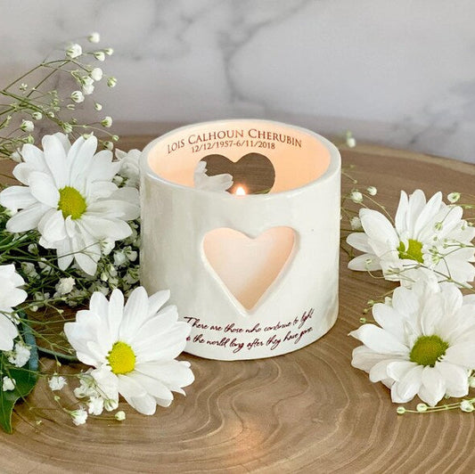 🕯️Personalized Memorial Heart Candle Holder