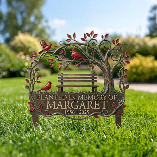 Personalized Cardinal Memorial Garden Stake