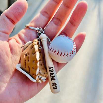Custom Engraved Baseball Key Chain