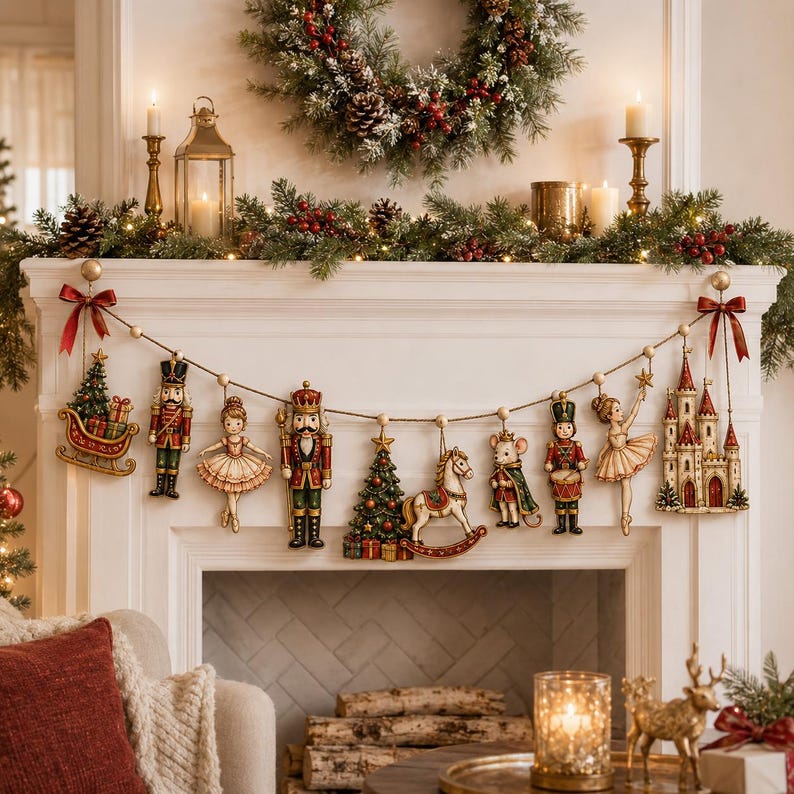 🎅🎁Wooden Nutcracker Christmas Garland