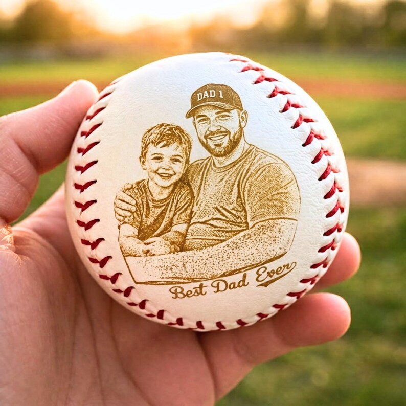 Custom Photo Engraved Baseball – Personalized with Your Kid's Picture