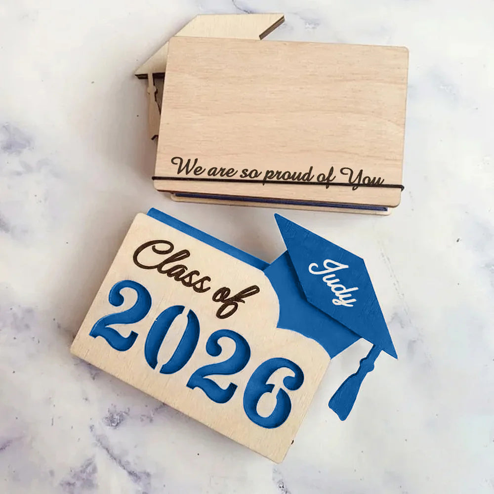 🎓 Personalized Graduate Gift Card Holder – Custom Name & Message