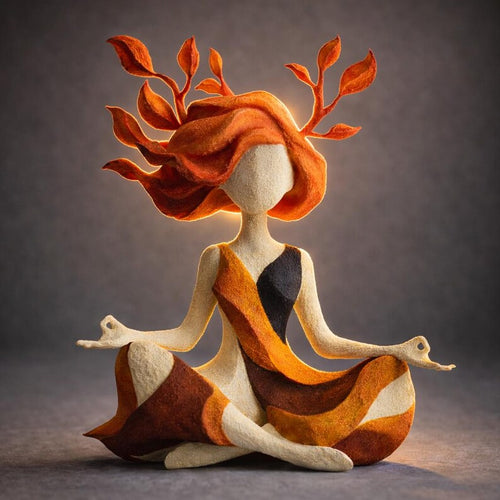🌿 Unique Meditative Nature Goddess Sculpture – Spiritual Yoga Home Decor