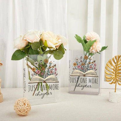 📖 Personalized Acrylic Book Vase – Custom Name Gift for Book Lovers