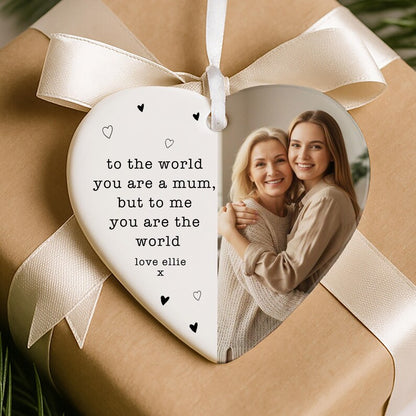 ❤️ Personalised Mum Photo Keepsake – Ceramic Hanging Heart