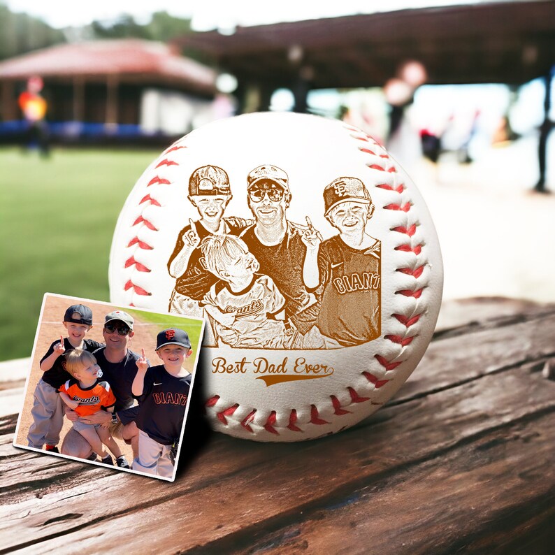 Custom Photo Engraved Baseball – Personalized with Your Kid's Picture
