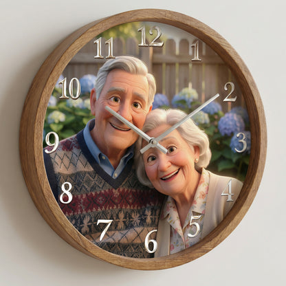 Pixar-Style Personalized Photo Clock - Gift For Family, Couple, Wife, Husband, Boyfriend, Girlfriend, Pet