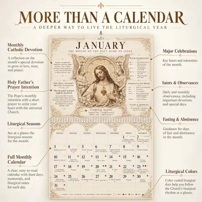 ✝️ 2027 Catholic Liturgical Wall Calendar