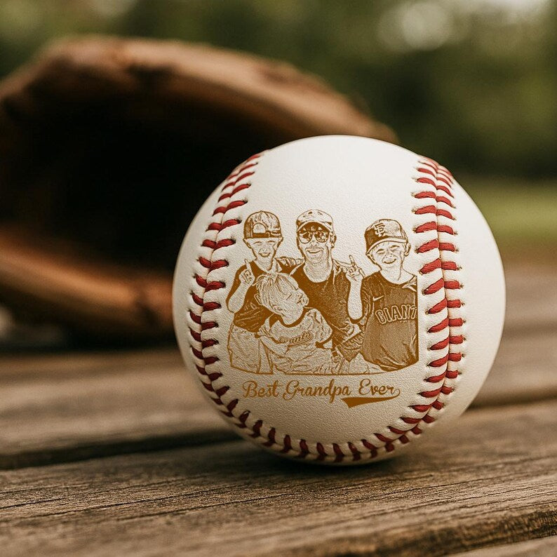 Custom Photo Engraved Baseball – Personalized with Your Kid's Picture