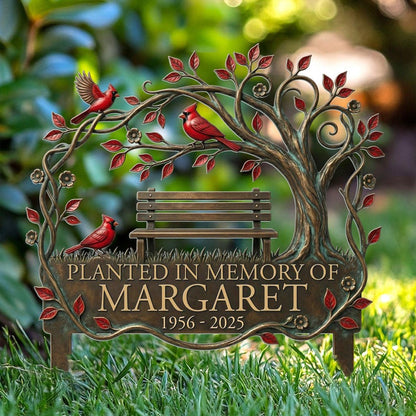 Personalized Cardinal Memorial Garden Stake
