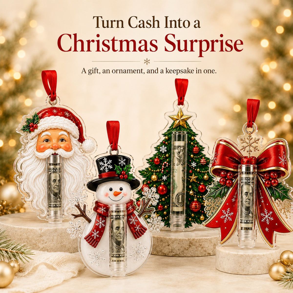🎄 Christmas Cash Holder Ornament — Turn Cash Into a Christmas Surprise 💵✨