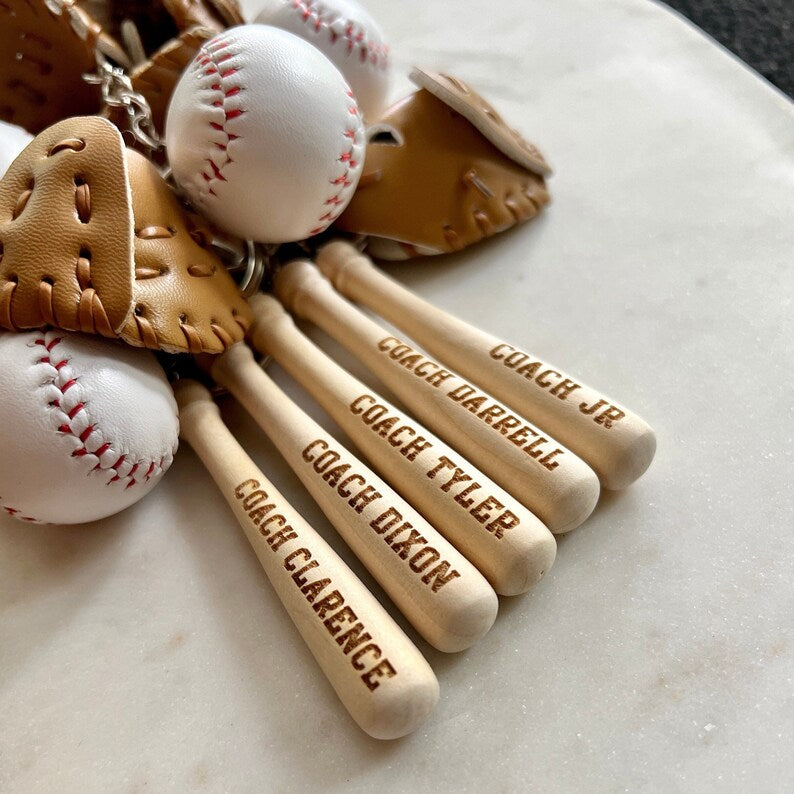 Custom Engraved Baseball Key Chain