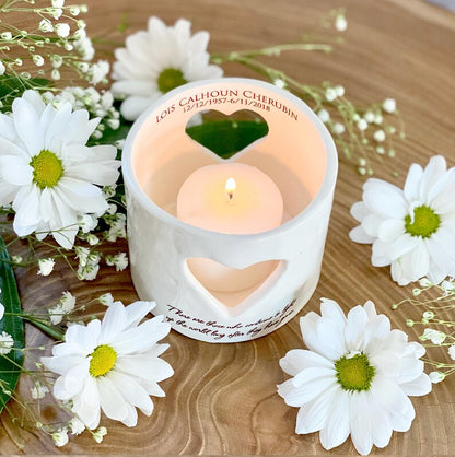 🕯️Personalized Memorial Heart Candle Holder
