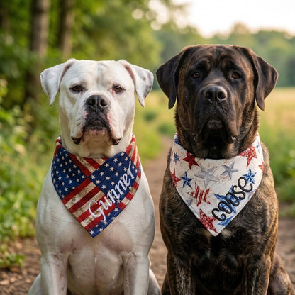 Personalized Patriotic Dog Bandanas