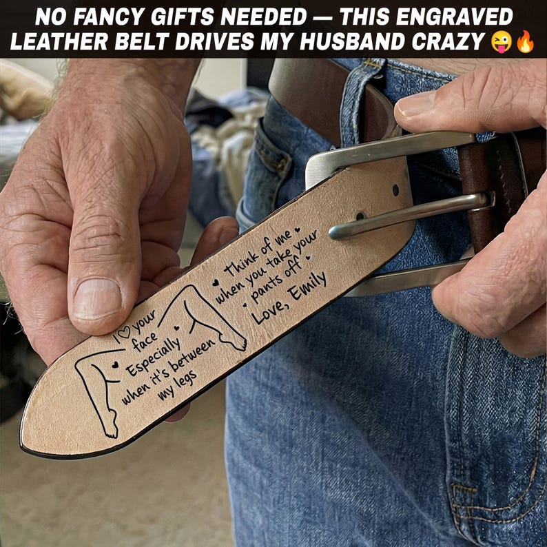💖🎁2026 Father's Day Funny Gift | 🤠 Custom Engraved Leather Belt