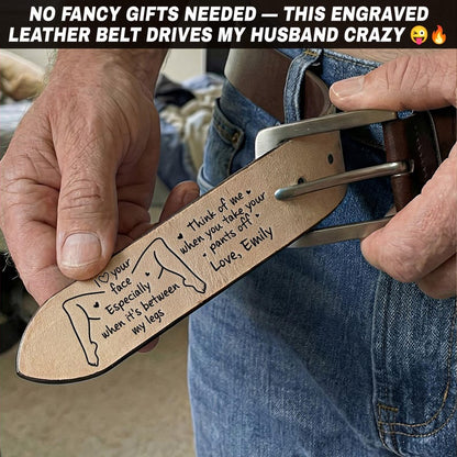 💖🎁2026 Father's Day Funny Gift | 🤠 Custom Engraved Leather Belt