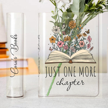 📖 Personalized Acrylic Book Vase – Custom Name Gift for Book Lovers