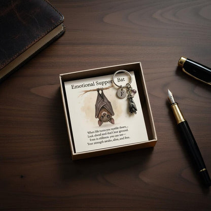 🦇 Personalized Emotional Support Bat Keychain – Your Pocket-Sized Anchor