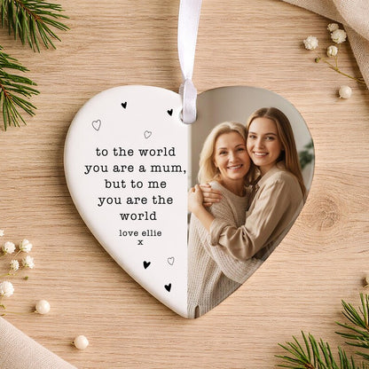 ❤️ Personalised Mum Photo Keepsake – Ceramic Hanging Heart