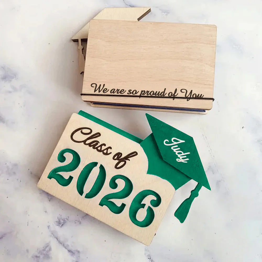 🎓 Personalized Graduate Gift Card Holder – Custom Name & Message