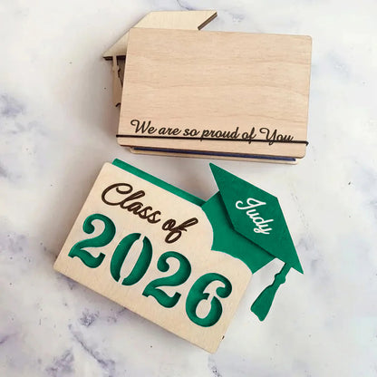 🎓 Personalized Graduate Gift Card Holder – Custom Name & Message