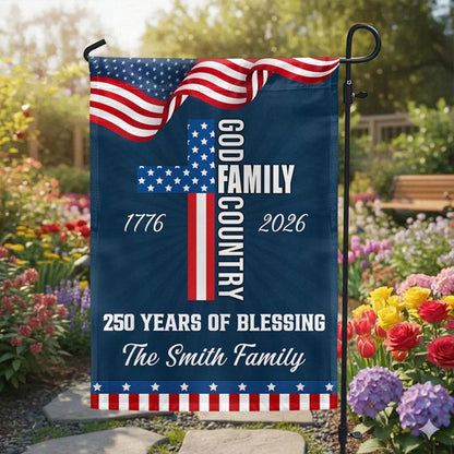 Personalized 250 Years of Blessing Garden Flag
