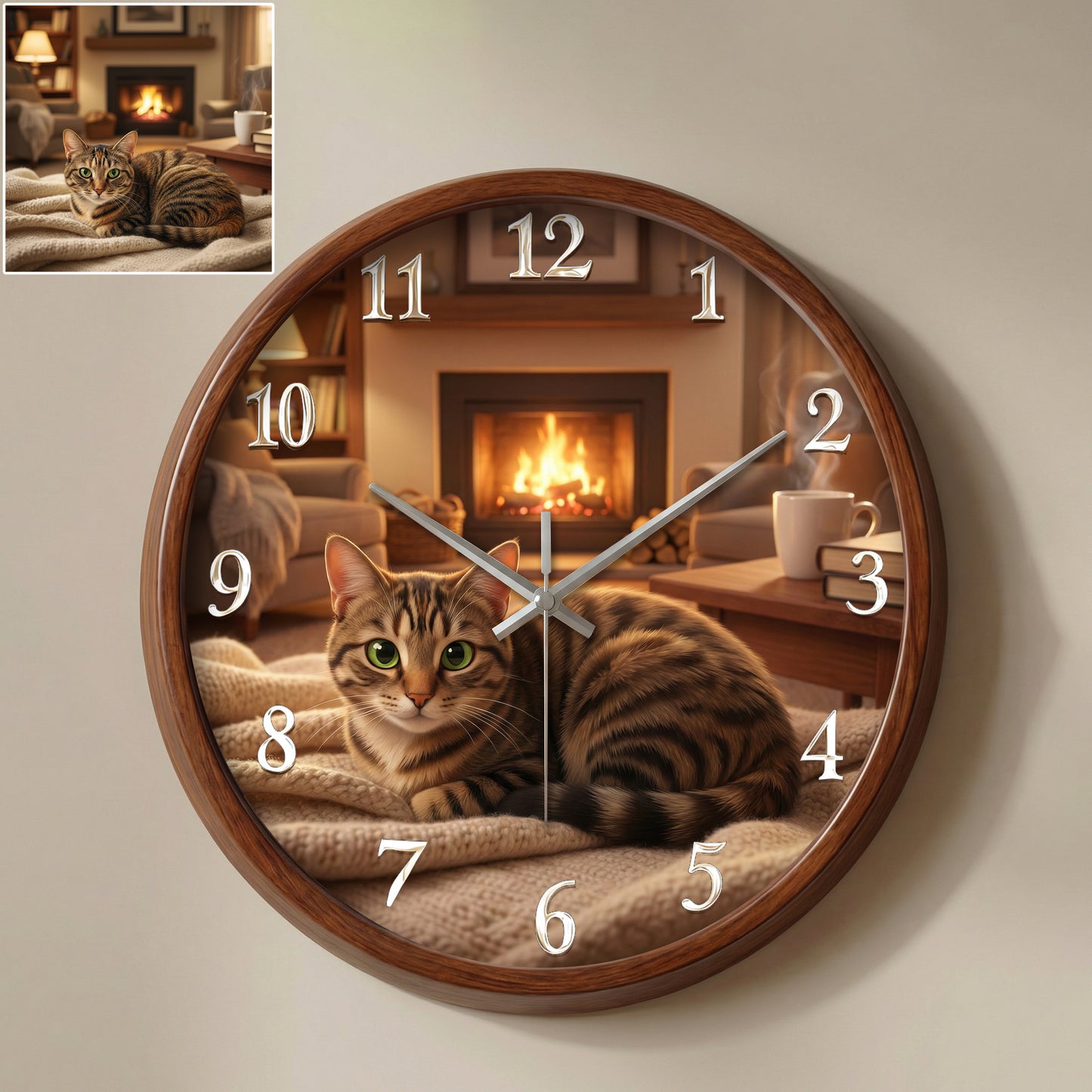 Pixar-Style Personalized Photo Clock - Gift For Family, Couple, Wife, Husband, Boyfriend, Girlfriend, Pet