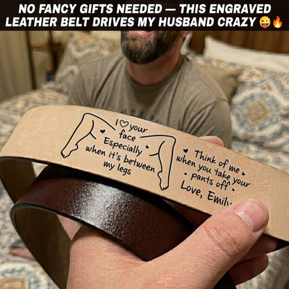 💖🎁2026 Father's Day Funny Gift | 🤠 Custom Engraved Leather Belt