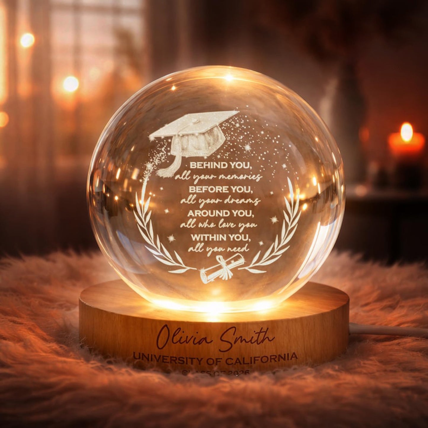 🔥 Limited-time 50% off Graduation Season Sale 🎁Personalized Graduation Crystal Ball Night Light
