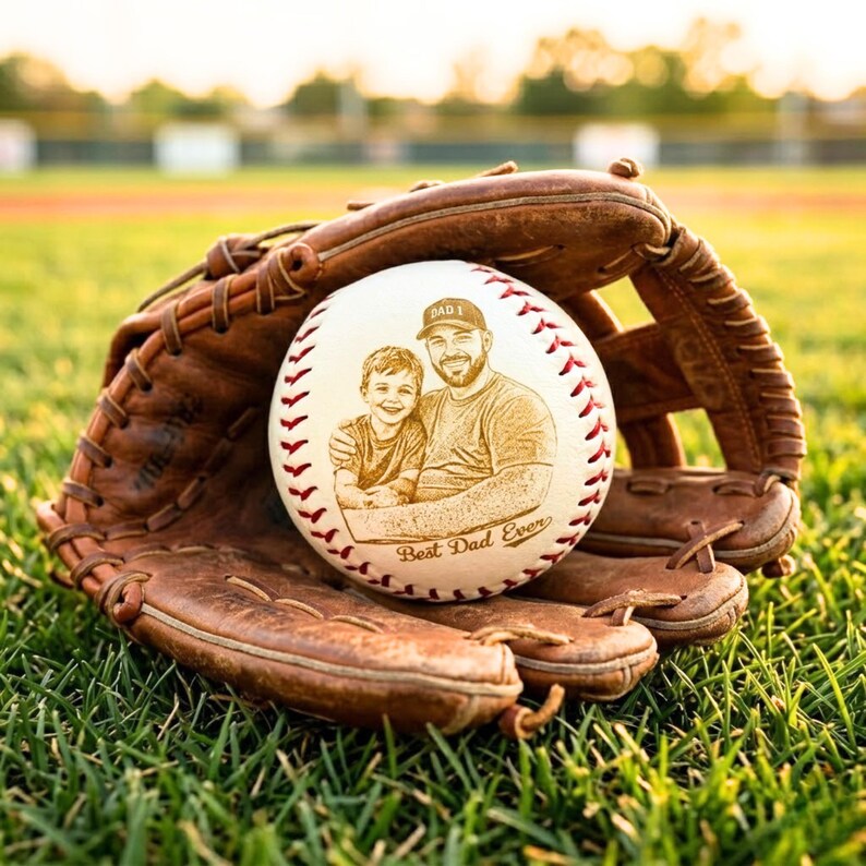 Custom Photo Engraved Baseball – Personalized with Your Kid's Picture