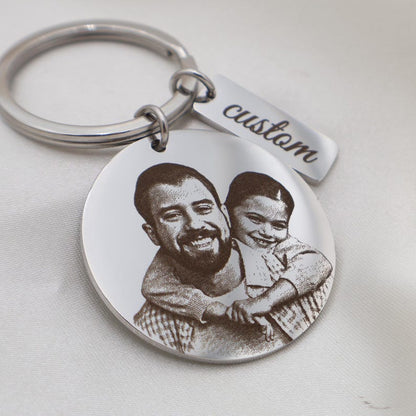🔑Personalized Photo Engraved Stainless Steel Keyring