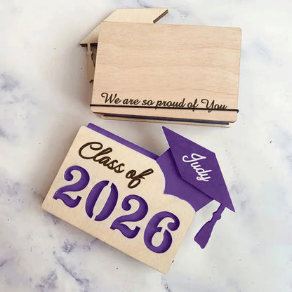 🎓 Personalized Graduate Gift Card Holder – Custom Name & Message