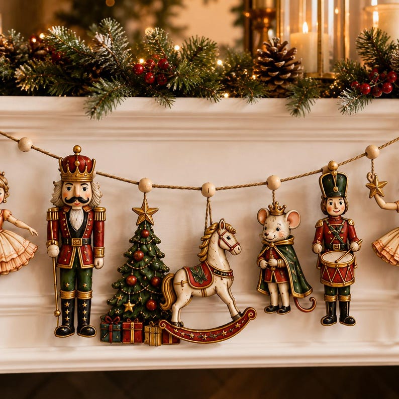 🎅🎁Wooden Nutcracker Christmas Garland