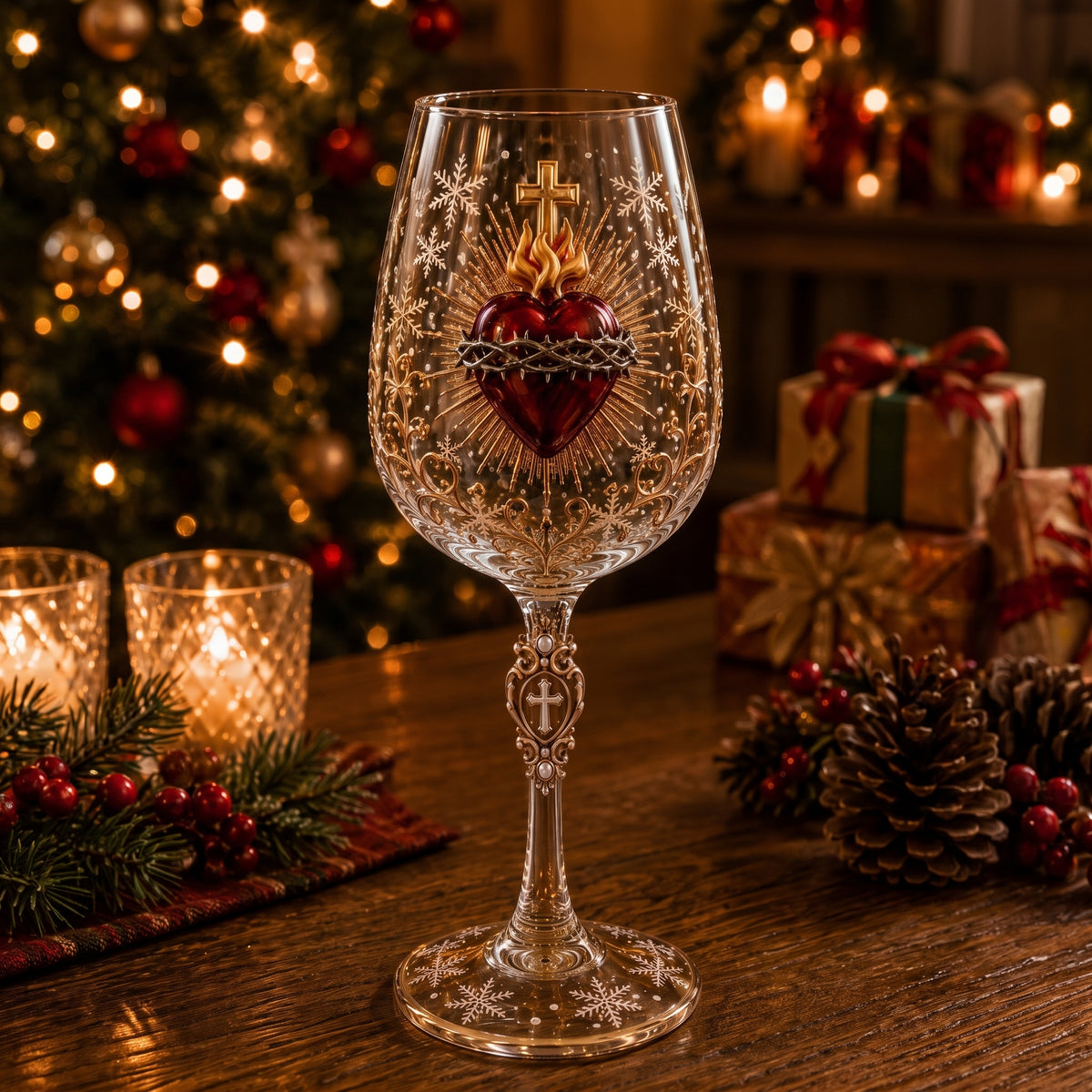 🎅 2026 Christmas Gift 50% Off – Faith & Grace 3D Christian Wine Glass Set