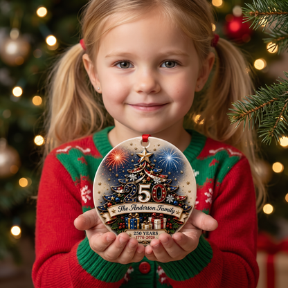 Personalized America 250th Anniversary Ornament