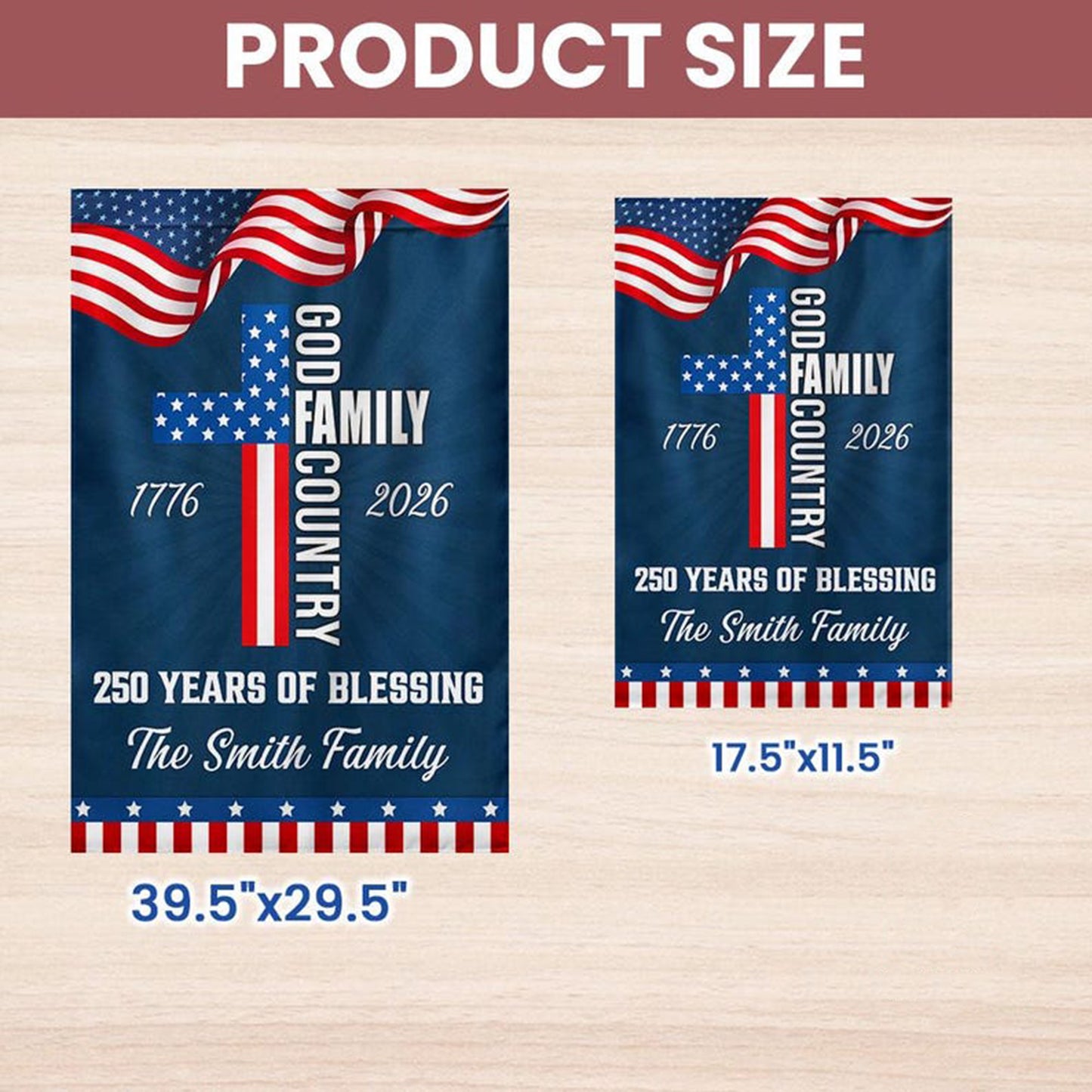 Personalized 250 Years of Blessing Garden Flag