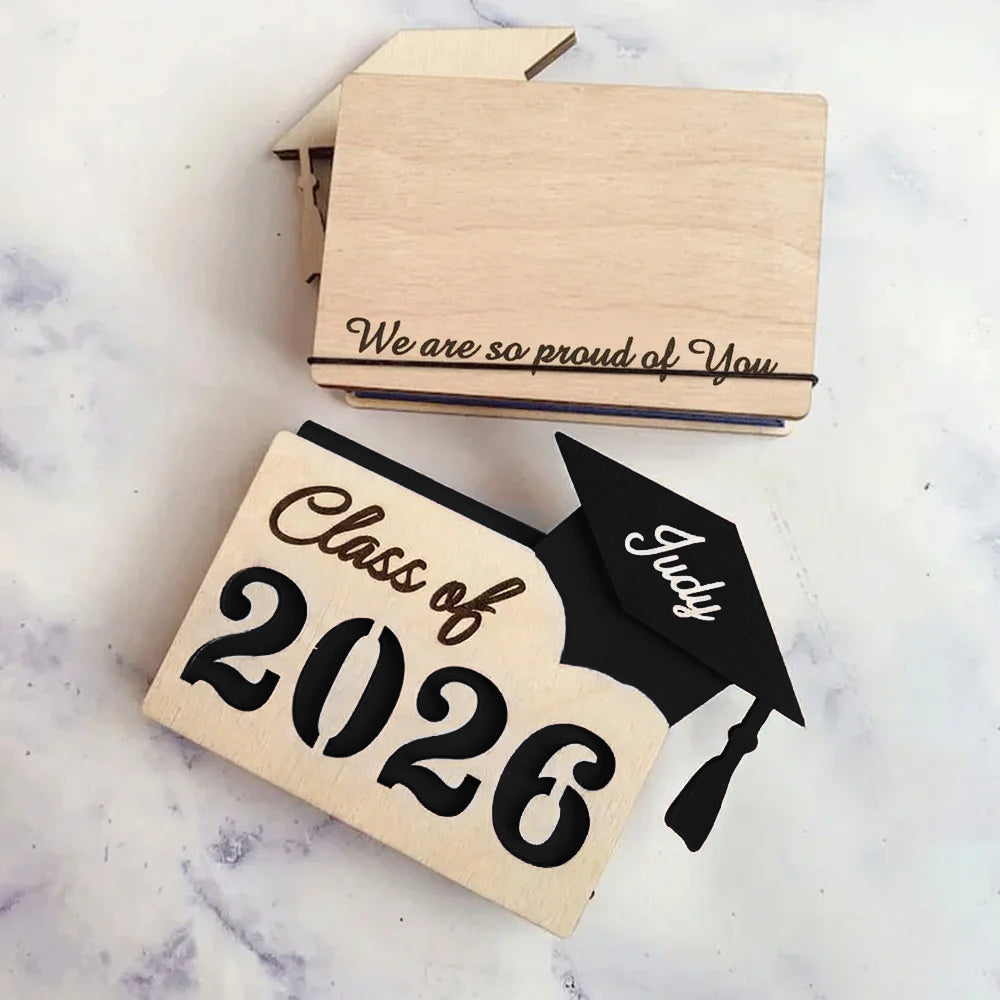 🎓 Personalized Graduate Gift Card Holder – Custom Name & Message