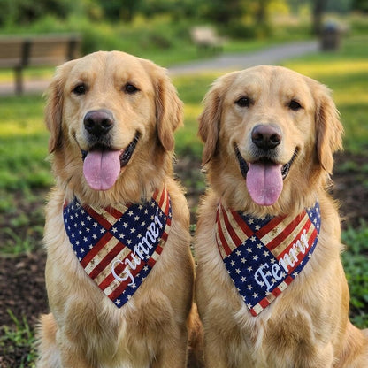 Personalized Patriotic Dog Bandanas